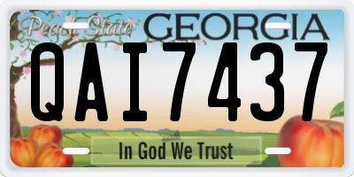 GA license plate QAI7437