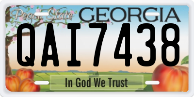GA license plate QAI7438