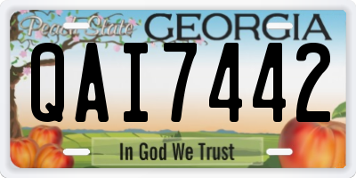 GA license plate QAI7442