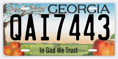GA license plate QAI7443