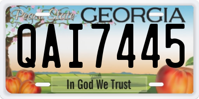GA license plate QAI7445