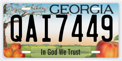 GA license plate QAI7449