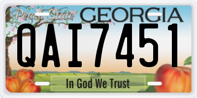 GA license plate QAI7451