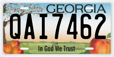 GA license plate QAI7462