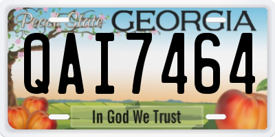 GA license plate QAI7464