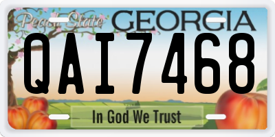 GA license plate QAI7468