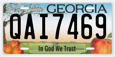 GA license plate QAI7469
