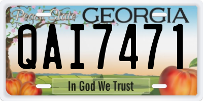 GA license plate QAI7471