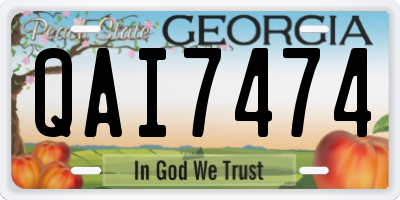 GA license plate QAI7474