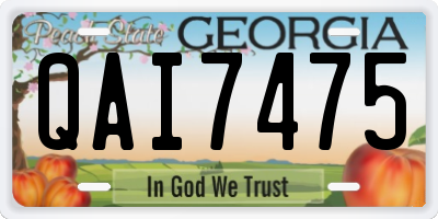 GA license plate QAI7475