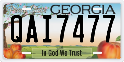 GA license plate QAI7477