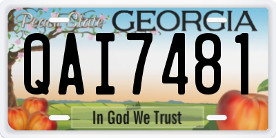 GA license plate QAI7481