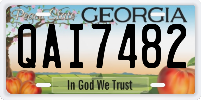 GA license plate QAI7482