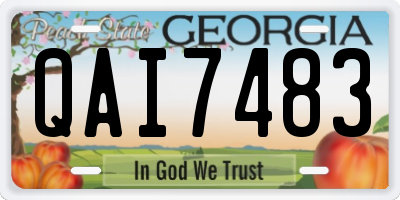 GA license plate QAI7483