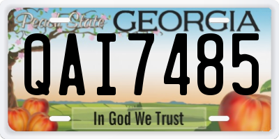 GA license plate QAI7485