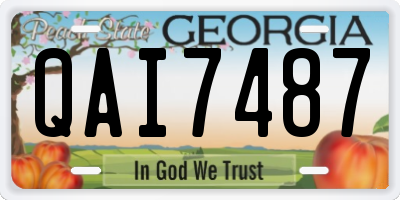 GA license plate QAI7487