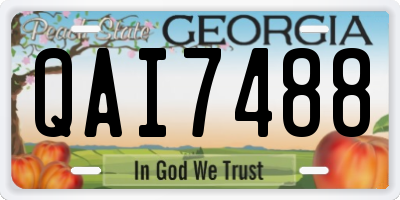 GA license plate QAI7488
