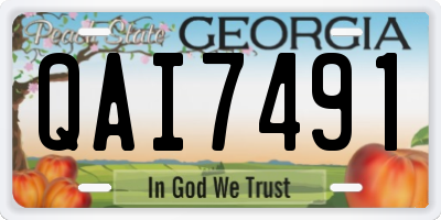 GA license plate QAI7491
