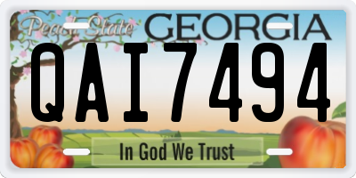 GA license plate QAI7494
