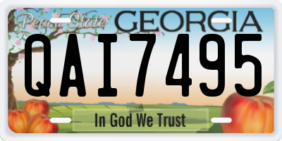 GA license plate QAI7495