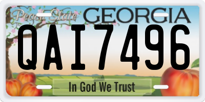 GA license plate QAI7496