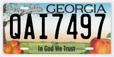 GA license plate QAI7497