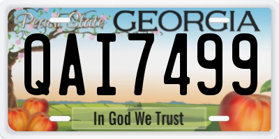 GA license plate QAI7499