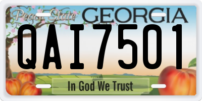 GA license plate QAI7501