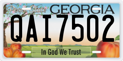 GA license plate QAI7502