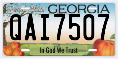 GA license plate QAI7507