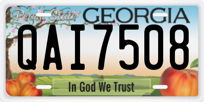 GA license plate QAI7508