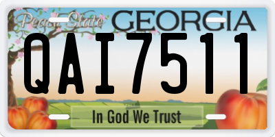 GA license plate QAI7511