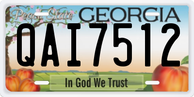 GA license plate QAI7512