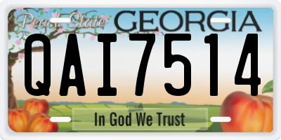 GA license plate QAI7514