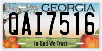 GA license plate QAI7516