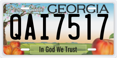 GA license plate QAI7517