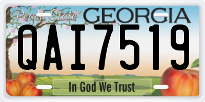 GA license plate QAI7519
