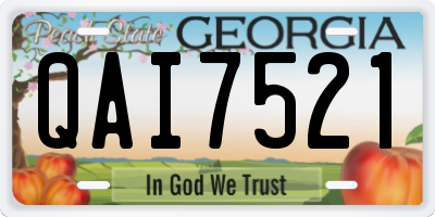 GA license plate QAI7521