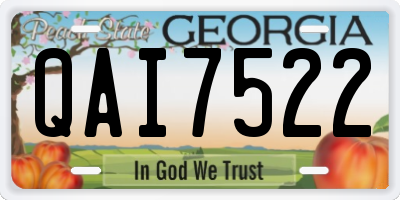 GA license plate QAI7522