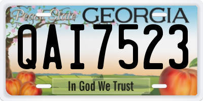 GA license plate QAI7523