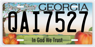 GA license plate QAI7527