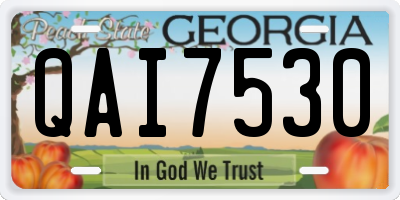 GA license plate QAI7530