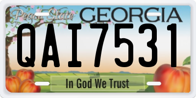 GA license plate QAI7531