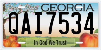 GA license plate QAI7534