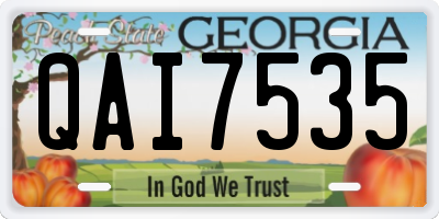 GA license plate QAI7535