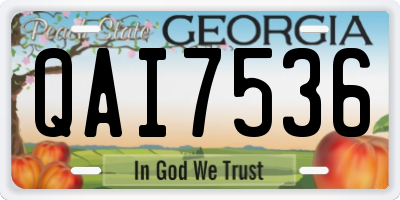 GA license plate QAI7536