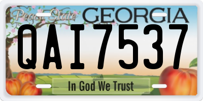 GA license plate QAI7537