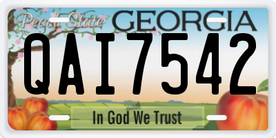GA license plate QAI7542