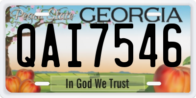 GA license plate QAI7546