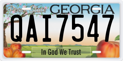 GA license plate QAI7547